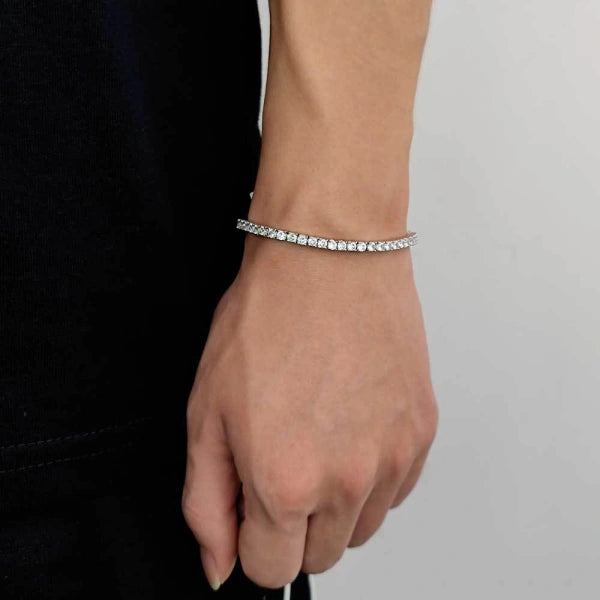 3mm Classic Tennis Bracelet – White Gold Plated