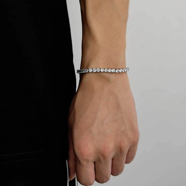 4 mm klassisk tennisarmbånd – hvidguldbelagt