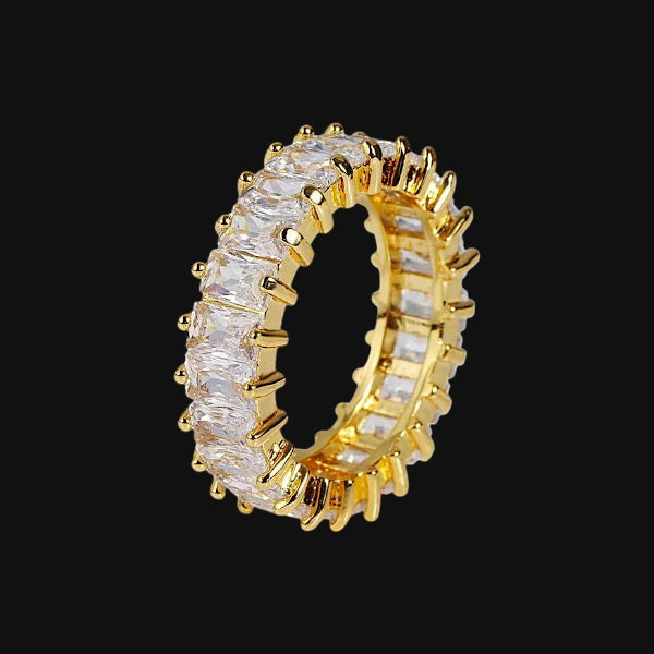 Komplettset Baguette-Ring – Weißgold plattiert
