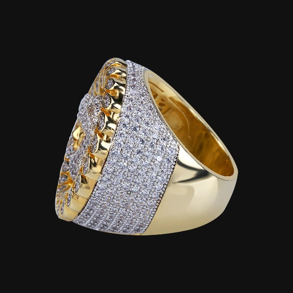 Iced Out Jesus Face Ring – Weißgold plattiert