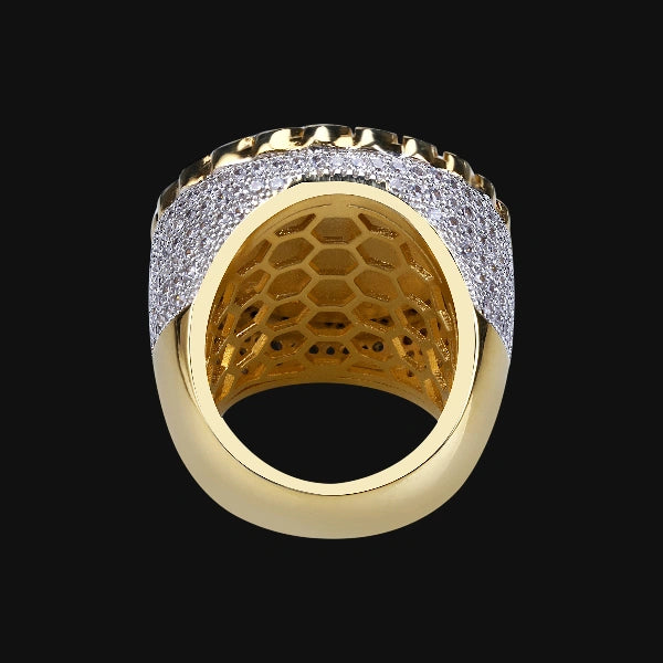 Iced Out Jesus Face Ring – Weißgold plattiert