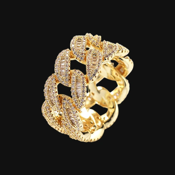 Cuban Flow Ring – Weißgold plattiert