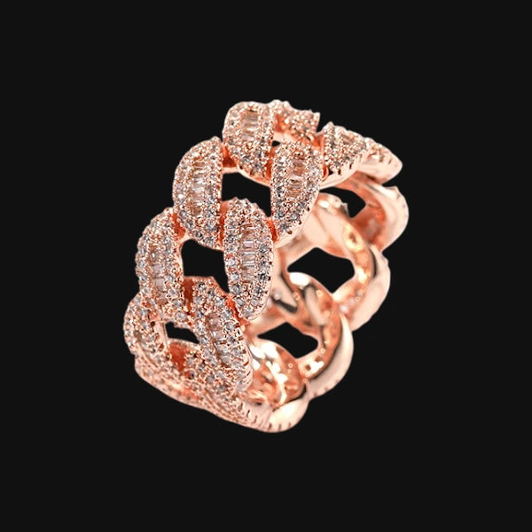 Cuban Flow Ring – Weißgold plattiert