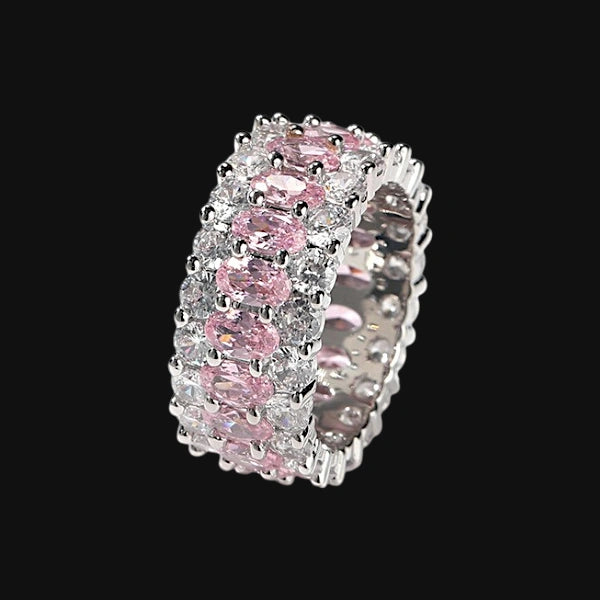 Pink Ice Eternity Ring – Hvidguld belagt