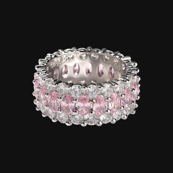 Pink Ice Eternity Ring – Hvidguld belagt