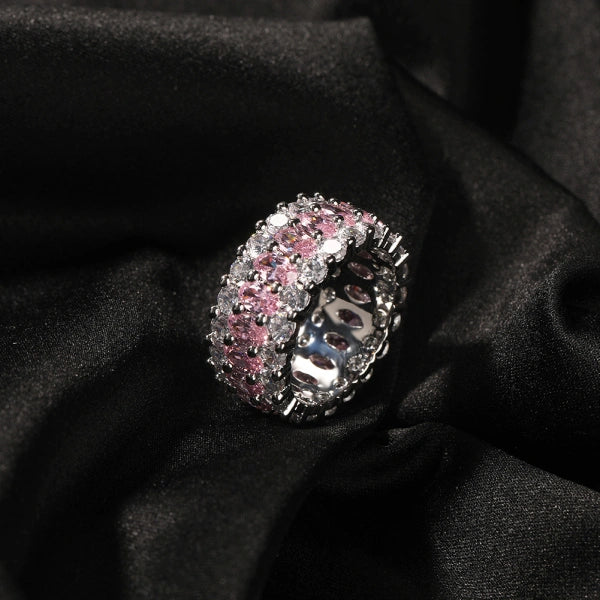 Pink Ice Eternity Ring – Hvidguld belagt