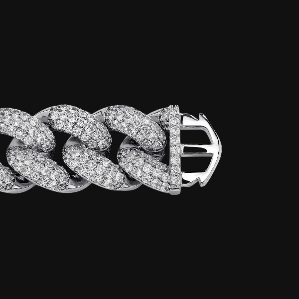 20 mm Lucky Link Cuban – Weißgold plattiert