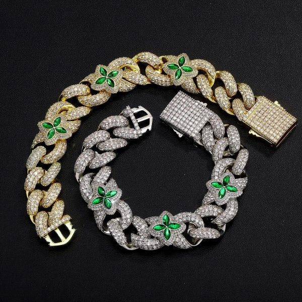 20 mm Lucky Link Cuban – Weißgold plattiert