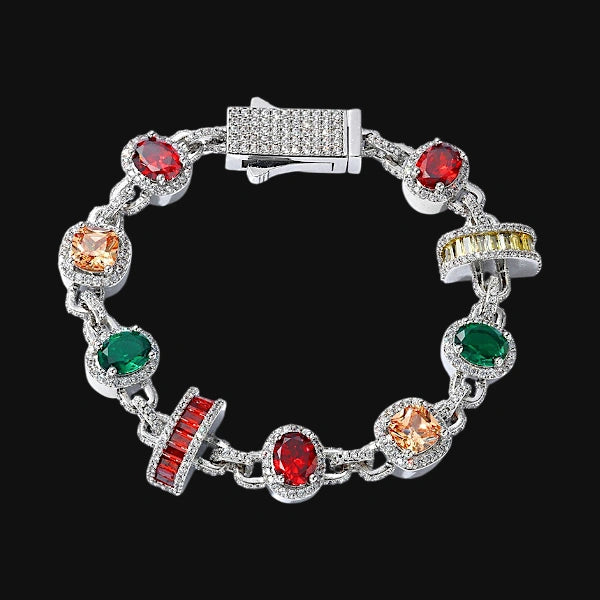 6mm Gem Clash Bracelet – White Gold Plated
