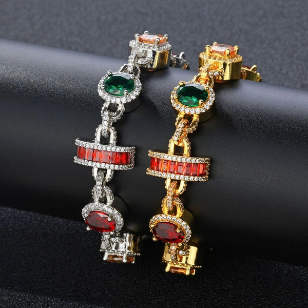 6mm Gem Clash Bracelet – White Gold Plated