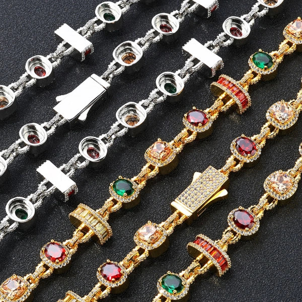 6mm Gem Clash Bracelet – White Gold Plated