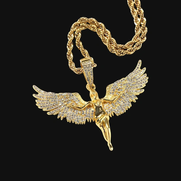 Heavenly Angel Pendan – White Gold Plated