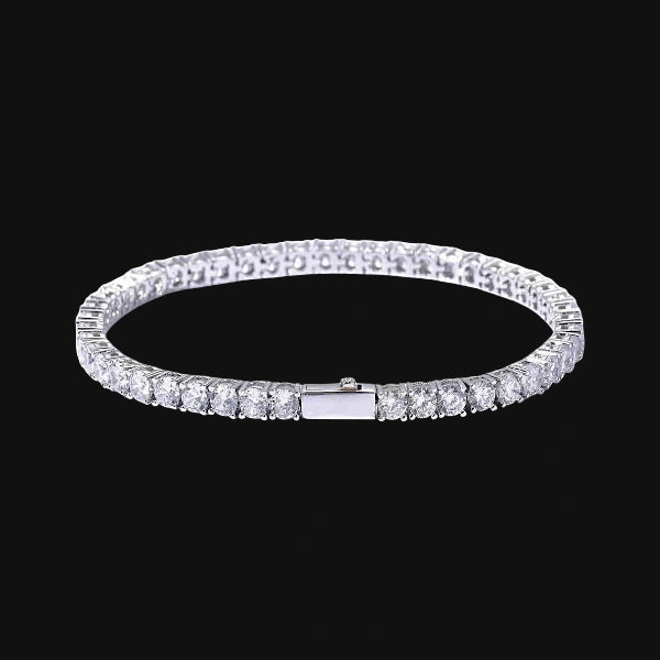 4 mm klassisk tennisarmbånd – hvidguldbelagt