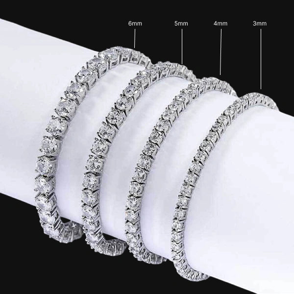 3mm Classic Tennis Bracelet – White Gold Plated