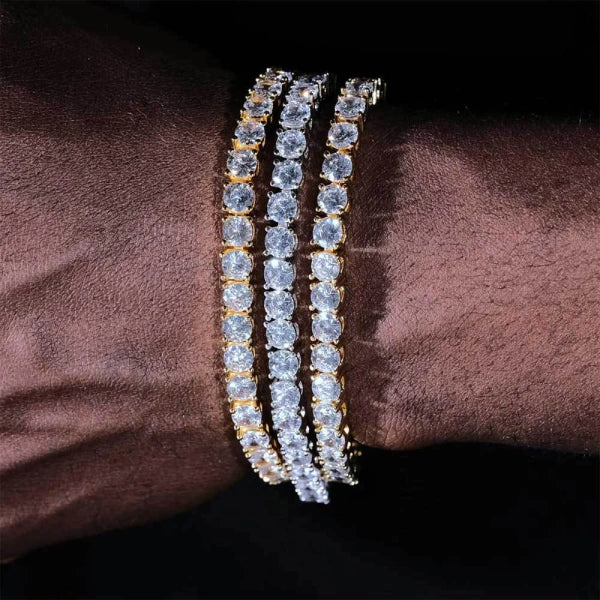 3mm Classic Tennis Bracelet – White Gold Plated