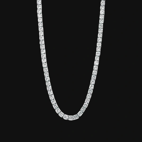 5mm Classic Tennis Chain – White Gold Plated