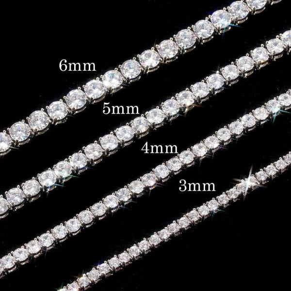5mm Classic Tennis Chain – White Gold Plated