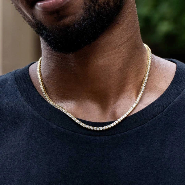3 mm klassische Tenniskette – Weißgold plattiert