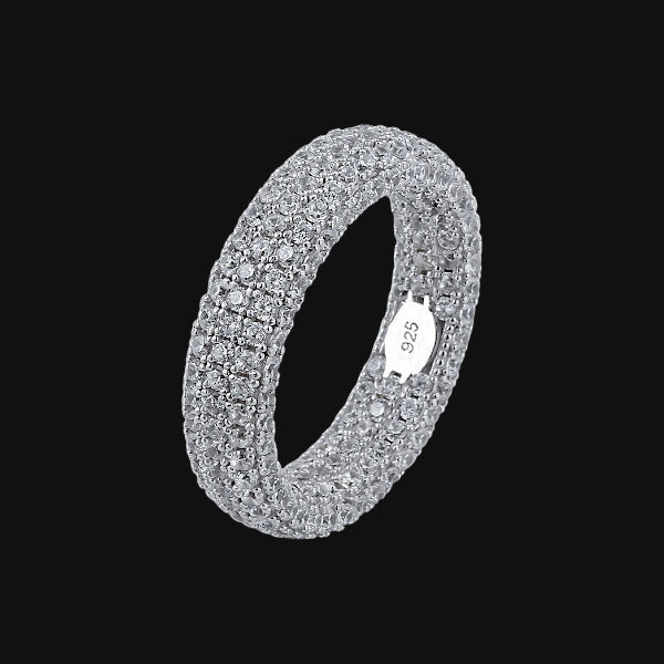 S925 Pavé Eternity Ring – Weißgold plattiert