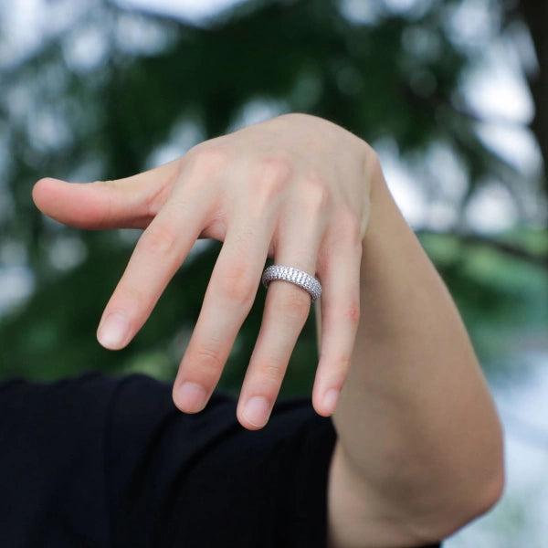 S925 Pavé Eternity Ring – Weißgold plattiert