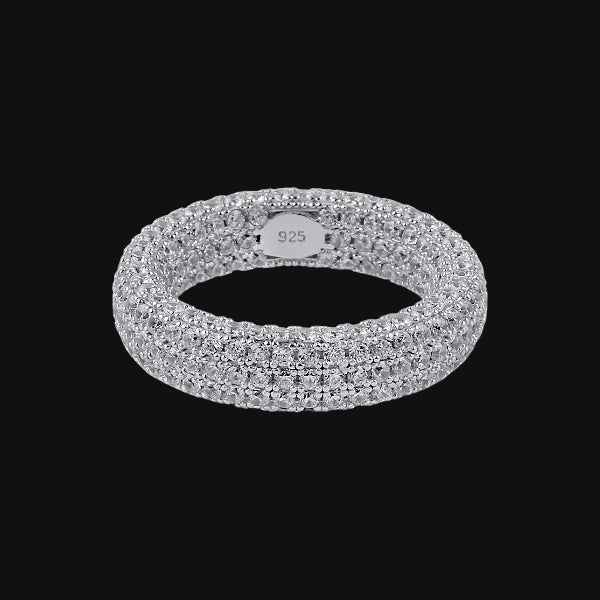 S925 Pavé Eternity Ring – Weißgold plattiert