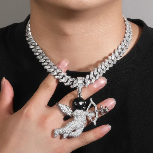 Masked Angel Pendant – Hvidguldbelagt
