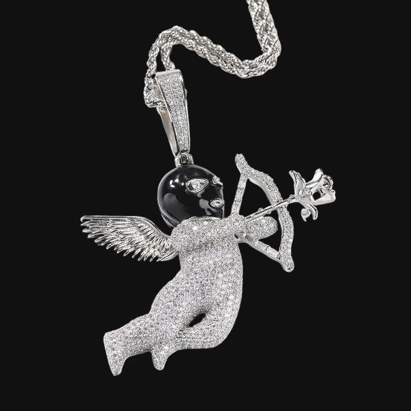 Masked Angel Pendant – Hvidguldbelagt