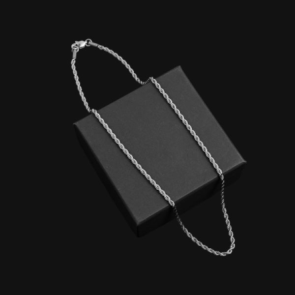 3mm Rope Chain Necklace – Stainless Steel