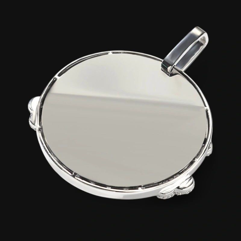 XXL Ghostly Cartoon Flame Pendant - White Gold Plated