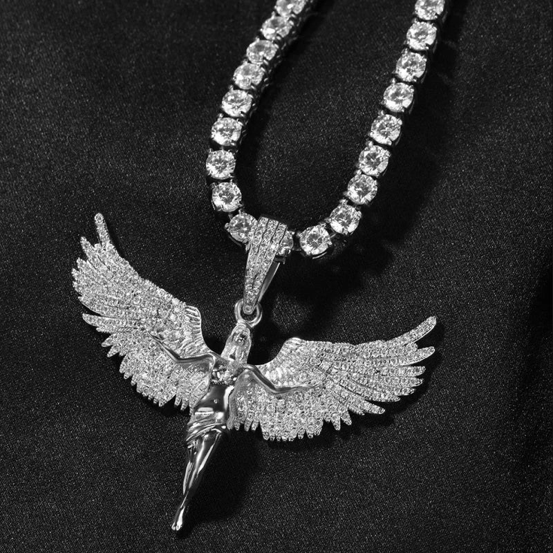 Heavenly Angel Pendan – White Gold Plated