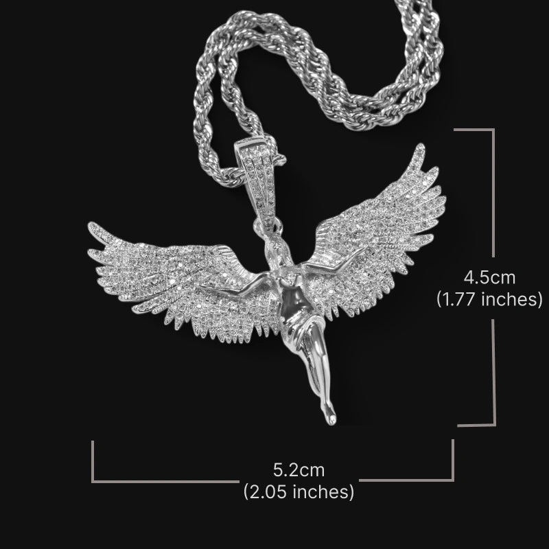 Heavenly Angel Pendan – White Gold Plated