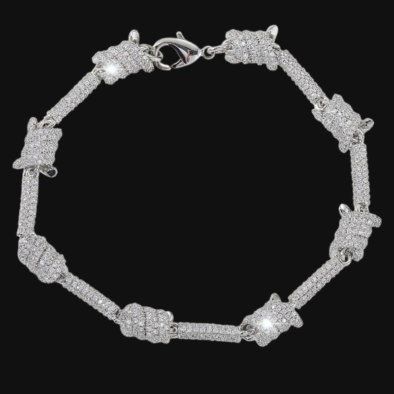 Rope Grip Bracelet – White Gold Plated