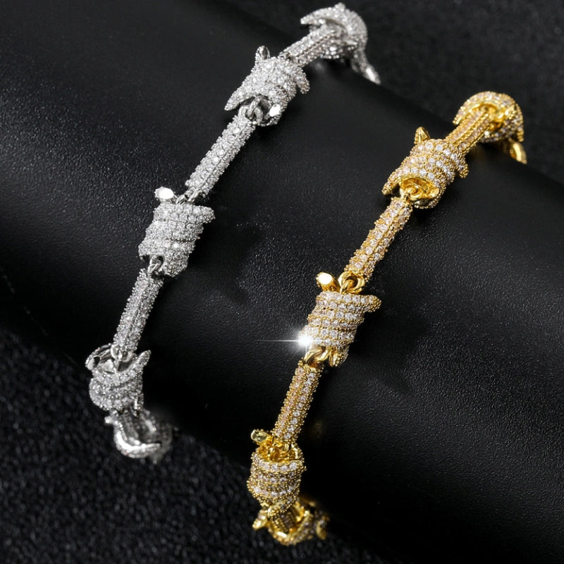 Rope Grip Bracelet – White Gold Plated