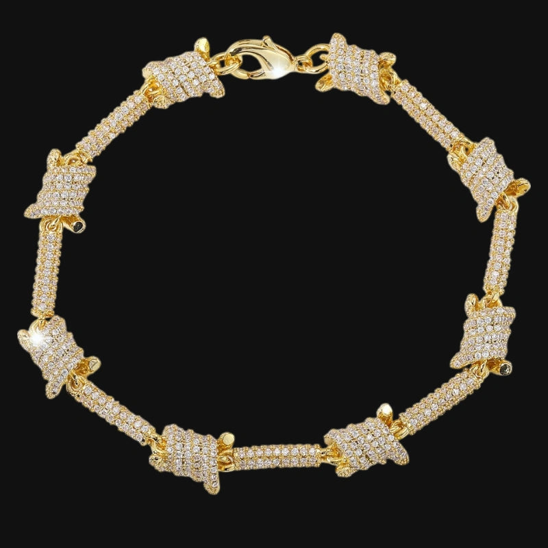 Rope Grip Bracelet – White Gold Plated