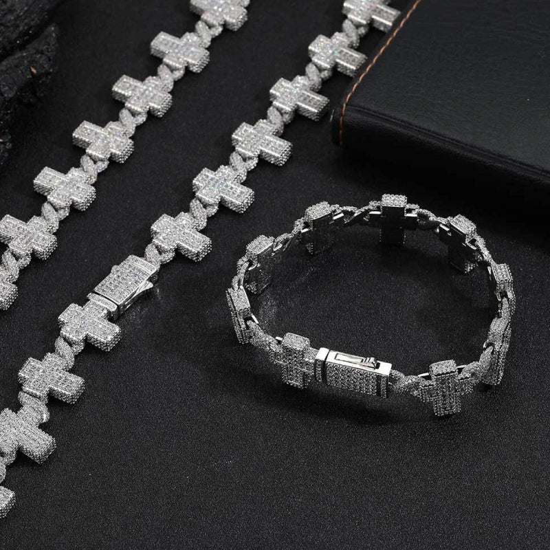 Cross Ice Armbånd - Hvidguld belagt