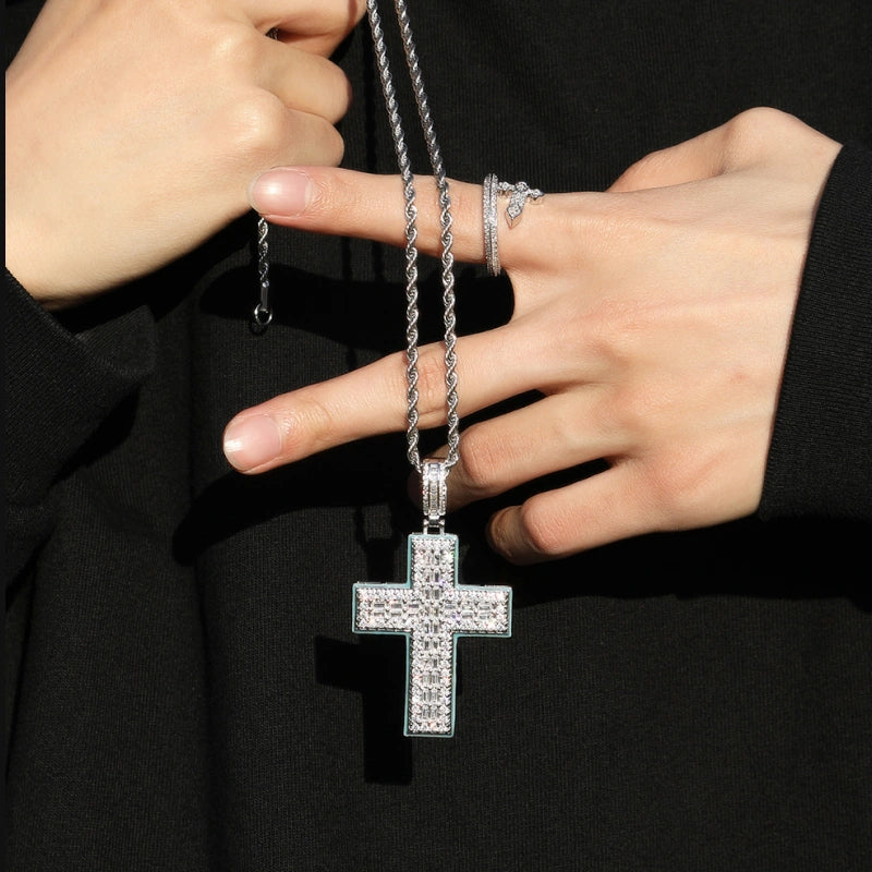 Iced Cross Pendant – Glow in the Dark
