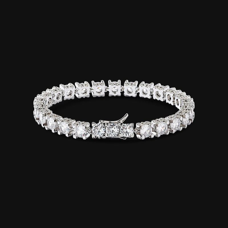 6mm Iced Out Tennis Bracelet – White Gold Plated