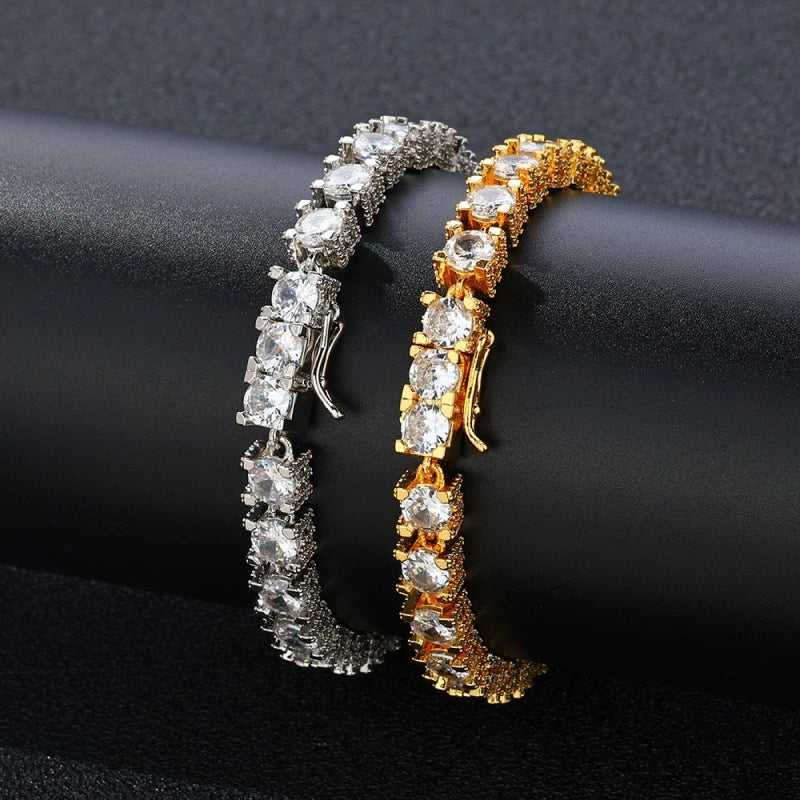 6mm Iced Out Tennis Bracelet – White Gold Plated