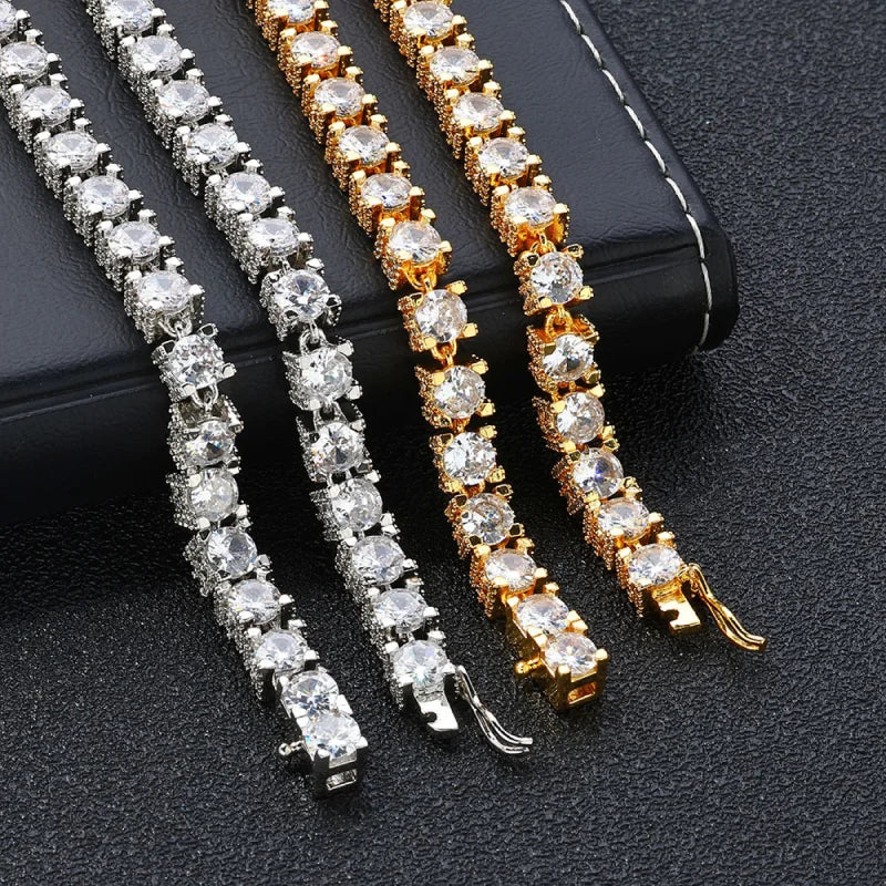 6mm Iced Out Tennis Bracelet – White Gold Plated