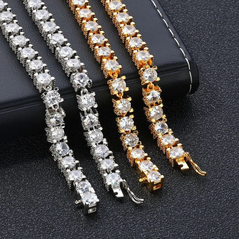 6mm Iced Out Prong Set Tennis Chain – White Gold Plated