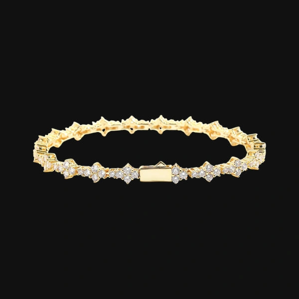7 mm Iced Out Schneeflocken-Tennisarmband – Weißgold plattiert
