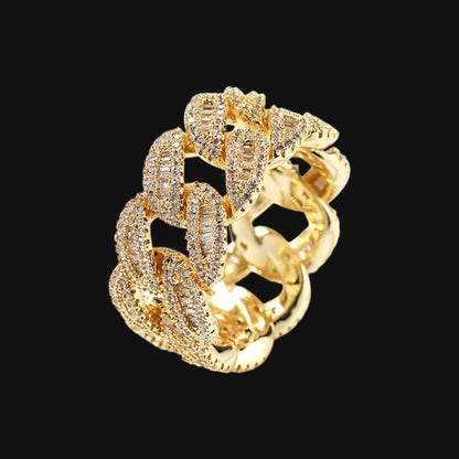 Cuban Flow Ring – Weißgold plattiert
