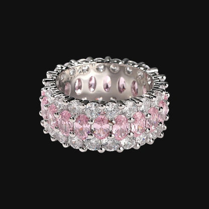 Pink Ice Eternity Ring – Hvidguld belagt