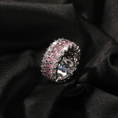 Pink Ice Eternity Ring – Hvidguld belagt