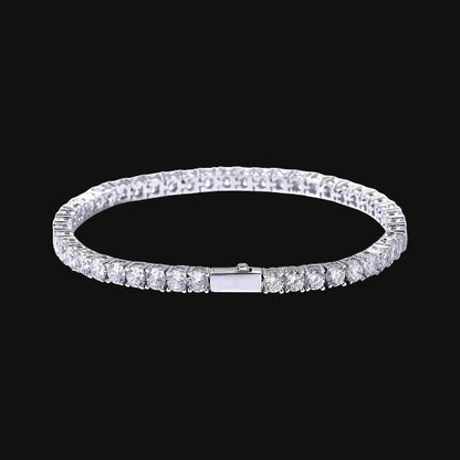 4 mm klassisk tennisarmbånd – hvidguldbelagt