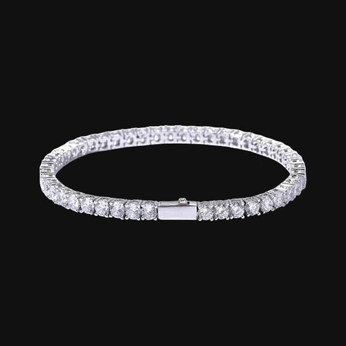 4 mm klassisk tennisarmbånd – hvidguldbelagt