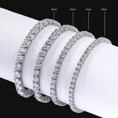 4 mm klassisk tennisarmbånd – hvidguldbelagt