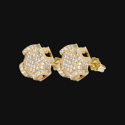 S925 Ice Court Moissanite  Studs - White Gold Plated