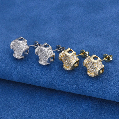 S925 Ice Court Moissanite  Studs - White Gold Plated