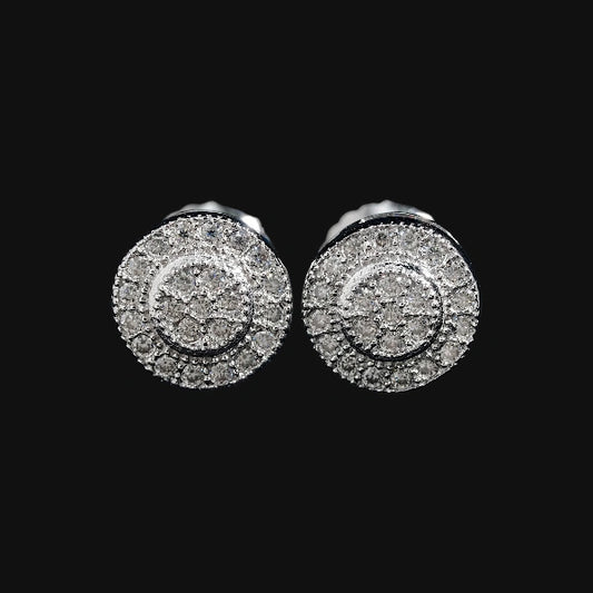 S925 Moissanit Triple Halo Øreringe – Hvidforgyldt